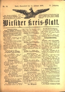 Wirsitzer Kreis-Blatt: herausgegeben vom Königlichen Landraths-Amte 1899.02.11 Jg.55 Nr12