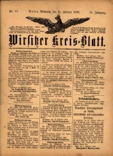 Wirsitzer Kreis-Blatt: herausgegeben vom Königlichen Landraths-Amte 1899.02.15 Jg.55 Nr13