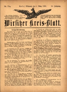 Wirsitzer Kreis-Blatt: herausgegeben vom Königlichen Landraths-Amte 1899.03.01 Jg.55 Nr17a