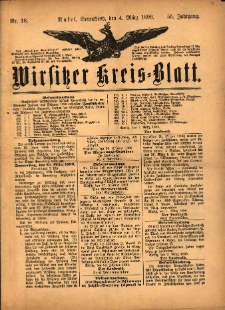 Wirsitzer Kreis-Blatt: herausgegeben vom Königlichen Landraths-Amte 1899.03.04 Jg.55 Nr18