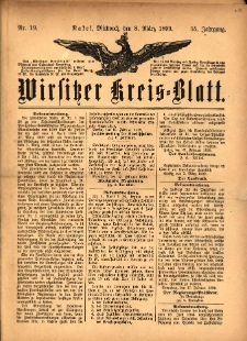 Wirsitzer Kreis-Blatt: herausgegeben vom Königlichen Landraths-Amte 1899.03.08 Jg.55 Nr19