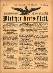 Wirsitzer Kreis-Blatt: herausgegeben vom Königlichen Landraths-Amte 1899.03.18 Jg.55 Nr22
