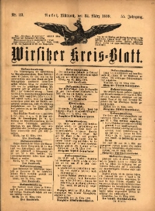 Wirsitzer Kreis-Blatt: herausgegeben vom Königlichen Landraths-Amte 1899.03.22 Jg.55 Nr23