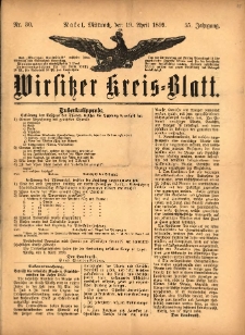 Wirsitzer Kreis-Blatt: herausgegeben vom Königlichen Landraths-Amte 1899.04.19 Jg.55 Nr30