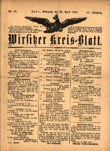 Wirsitzer Kreis-Blatt: herausgegeben vom Königlichen Landraths-Amte 1899.04.26 Jg.55 Nr32