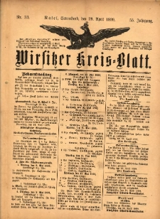 Wirsitzer Kreis-Blatt: herausgegeben vom Königlichen Landraths-Amte 1899.04.29 Jg.55 Nr33