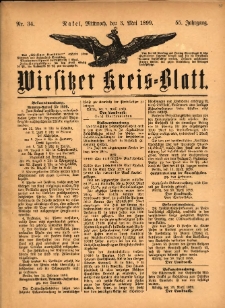 Wirsitzer Kreis-Blatt: herausgegeben vom Königlichen Landraths-Amte 1899.05.03 Jg.55 Nr34