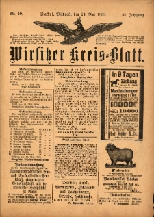 Wirsitzer Kreis-Blatt: herausgegeben vom Königlichen Landraths-Amte 1899.05.24 Jg.55 Nr40