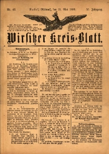 Wirsitzer Kreis-Blatt: herausgegeben vom Königlichen Landraths-Amte 1899.05.31 Jg.55 Nr42