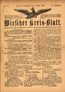 Wirsitzer Kreis-Blatt: herausgegeben vom Königlichen Landraths-Amte 1899.06.03 Jg.55 Nr43