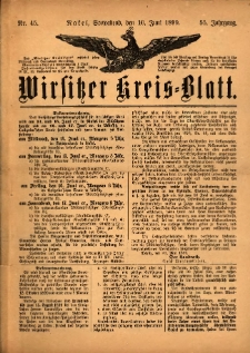 Wirsitzer Kreis-Blatt: herausgegeben vom Königlichen Landraths-Amte 1899.06.10 Jg.55 Nr45