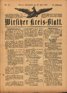Wirsitzer Kreis-Blatt: herausgegeben vom Königlichen Landraths-Amte 1899.07.22 Jg.55 Nr57