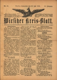 Wirsitzer Kreis-Blatt: herausgegeben vom K&ouml;niglichen Landraths-Amte 1899.07.29 Jg.55 Nr59