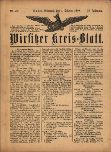 Wirsitzer Kreis-Blatt: herausgegeben vom Königlichen Landraths-Amte 1899.10.04 Jg.55 Nr78