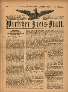 Wirsitzer Kreis-Blatt: herausgegeben vom Königlichen Landraths-Amte 1899.10.14 Jg.55 Nr81