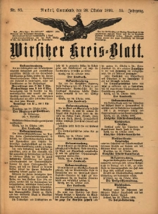 Wirsitzer Kreis-Blatt: herausgegeben vom Königlichen Landraths-Amte 1899.10.28 Jg.55 Nr85