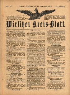 Wirsitzer Kreis-Blatt: herausgegeben vom Königlichen Landraths-Amte 1899.11.22 Jg.55 Nr92