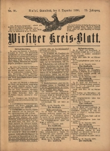 Wirsitzer Kreis-Blatt: herausgegeben vom K&ouml;niglichen Landraths-Amte 1899.12.02 Jg.55 Nr95