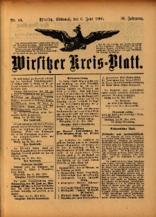 Wirsitzer Kreis-Blatt: herausgegeben vom Königlichen Landraths-Amte 1900.06.06 Jg.56 Nr44