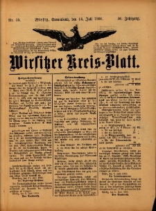 Wirsitzer Kreis-Blatt: herausgegeben vom Königlichen Landraths-Amte 1900.07.14 Jg.56 Nr55