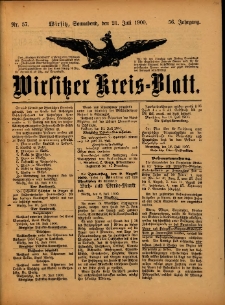 Wirsitzer Kreis-Blatt: herausgegeben vom Königlichen Landraths-Amte 1900.07.21 Jg.56 Nr57