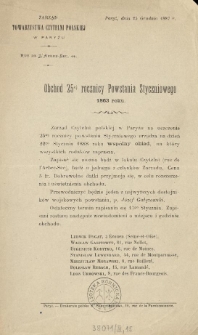Obchód 25ej rocznicy Powstania Narodowego 1863 roku