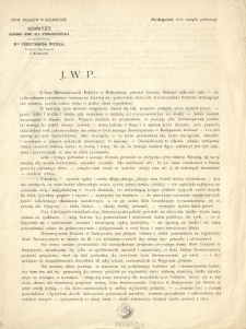 Stow. Polak&oacute;w w Budapeszcie. Komitet Budowy Domu dla Stowarzyszenia pod protektoratem Dra Ferdynanda Weigla ...