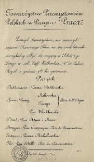 Towarzystwo Przemysłowc&oacute;w Polskich w Paryżu "Praca"