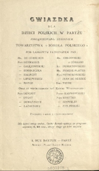 [Zaproszenie Inc.:] " W. PP. Towarzystwo Sokoła Polskiego w Paryżu ma zaszczyt zaprosić W. PP. na obch&oacute;d Gwiazdki ..."