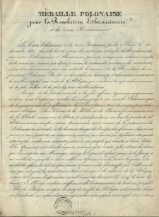 M&eacute;daille polonaise pour la R&eacute;volution Lithuanienne et des terres Rousiennes