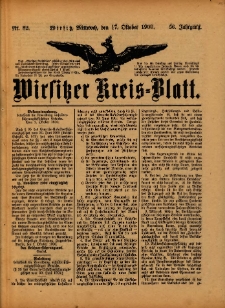 Wirsitzer Kreis-Blatt: herausgegeben vom K&ouml;niglichen Landraths-Amte 1900.10.17 Jg.56 Nr82