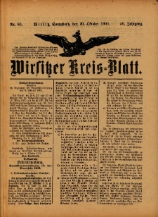 Wirsitzer Kreis-Blatt: herausgegeben vom Königlichen Landraths-Amte 1900.10.20 Jg.56 Nr83