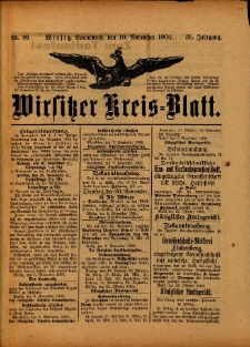 Wirsitzer Kreis-Blatt: herausgegeben vom Königlichen Landraths-Amte 1900.11.10 Jg.56 Nr89