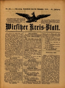 Wirsitzer Kreis-Blatt: herausgegeben vom Königlichen Landraths-Amte 1900.11.24 Jg.56 Nr93