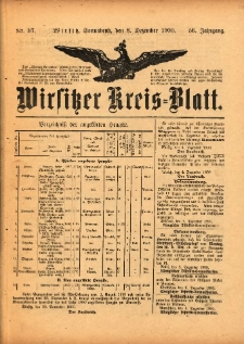 Wirsitzer Kreis-Blatt: herausgegeben vom Königlichen Landraths-Amte 1900.12.08 Jg.56 Nr97