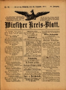 Wirsitzer Kreis-Blatt: herausgegeben vom Königlichen Landraths-Amte 1900.12.12 Jg.56 Nr98