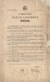 W imieniu narodu Marjan Langiewicz dyktator
