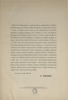 [Odezwa Inc.:]" Kommissarz Nadzwyczajny za granicami zaboru moskiewskiego i Kommissarz Pełnomocny przy Kommissyi Długu Narodowego..."