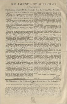 Lord Harrowby's motion on Poland