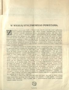 W wigilią styczniowego powstania