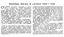 Reforma rolna w latach 1935 i 1936