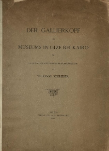 Der Gallierkopf des Museums in G&icirc;ze bei Kairo : ein Beitrag zur alexandrinischen Kunstgeschichte