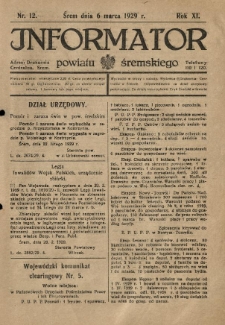 Informator Powiatu Śremskiego. 1929.03.06 R.11 Nr 12