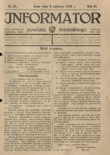 Informator Powiatu Śremskiego. 1929.06.08 R.11 Nr 35