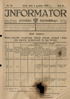 Informator Powiatu Śremskiego. 1929.12.04 R.11 Nr 78