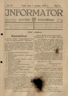 Informator Powiatu Śremskiego. 1929.12.07 R.11 Nr 79
