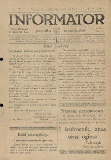 Informator Powiatu Śremskiego. 1931.01.28 R.13 Nr 7