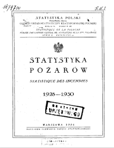 Statystyka pożarów 1928-1930
