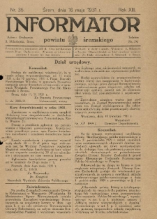 Informator Powiatu Śremskiego. 1931.05.16 R.13 Nr 35