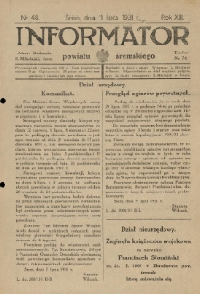 Informator Powiatu Śremskiego. 1931.07.11 R.13 Nr 48